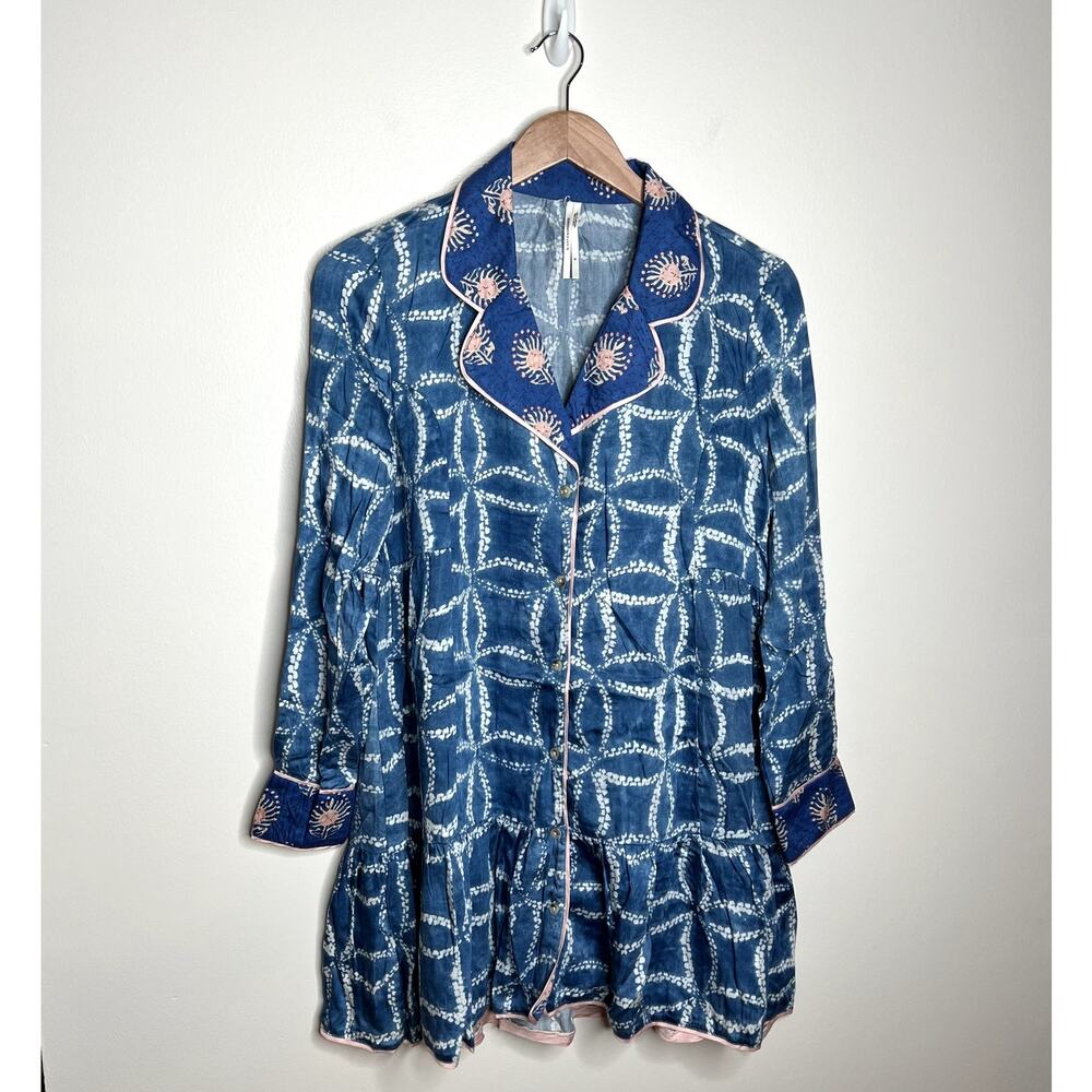 Anthropologie Kantha-Stitched Long-Sleeve Tunic